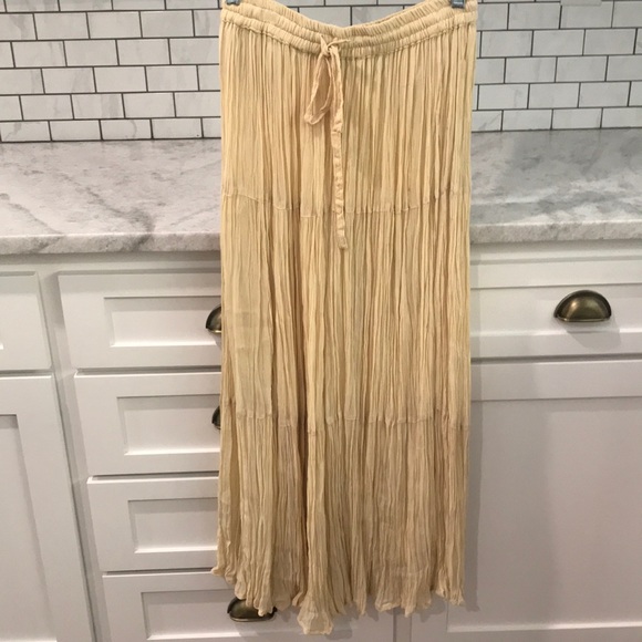 her style Skirts India Rayon Broom Skirt One Size Fits All Cream